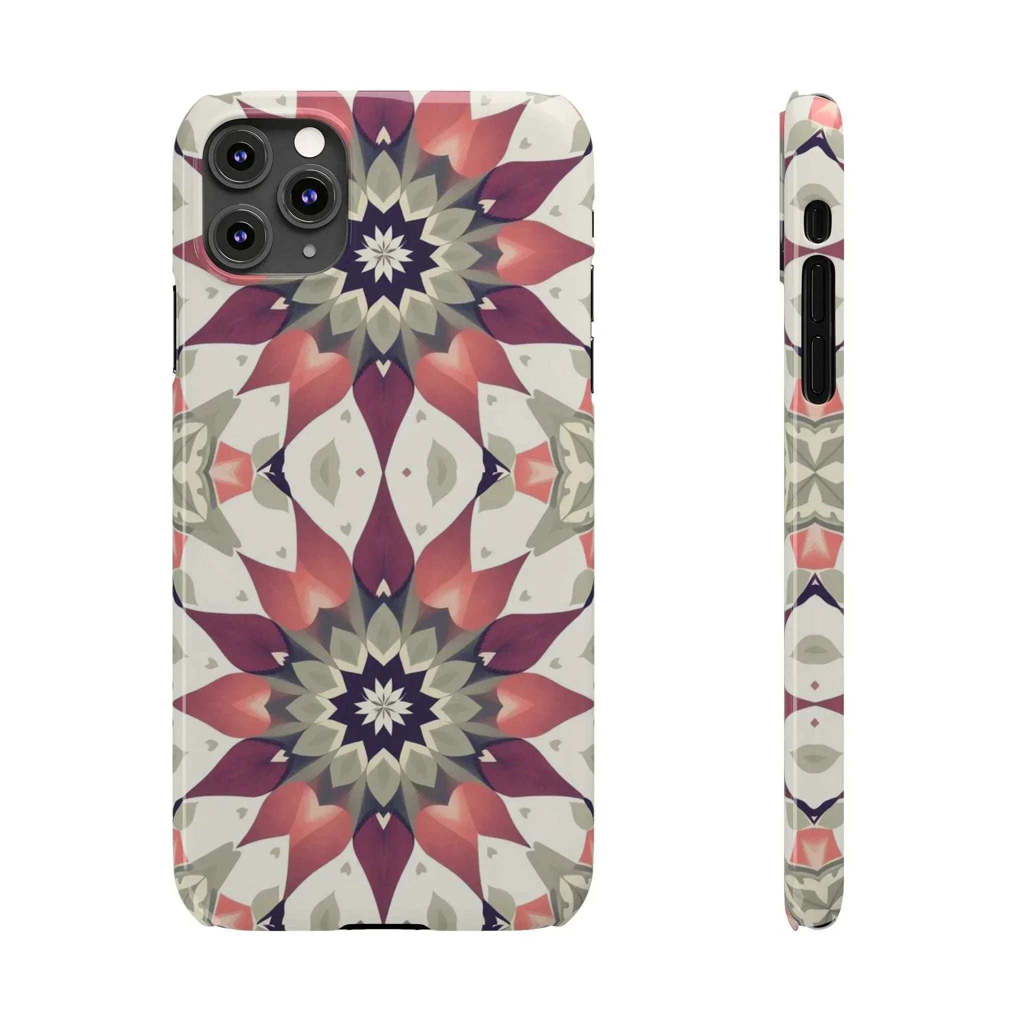 Burgundy Mandala Phone Case for iPhone 11-17 - KARARMDESIGN