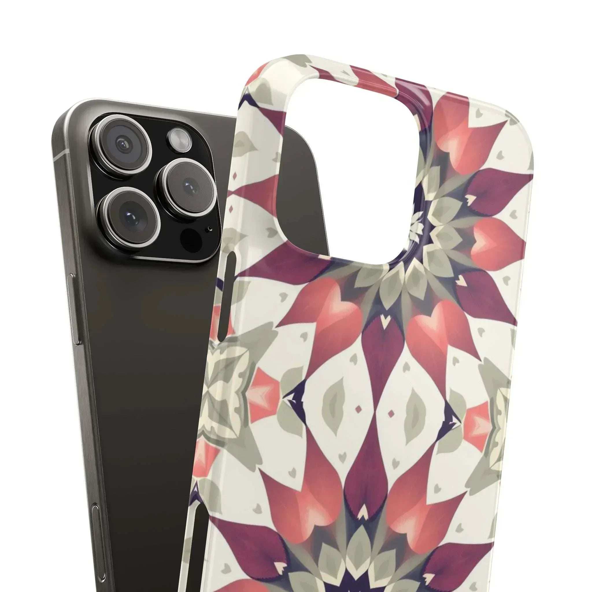 Burgundy Mandala Phone Case for iPhone 11-17 - KARARMDESIGN