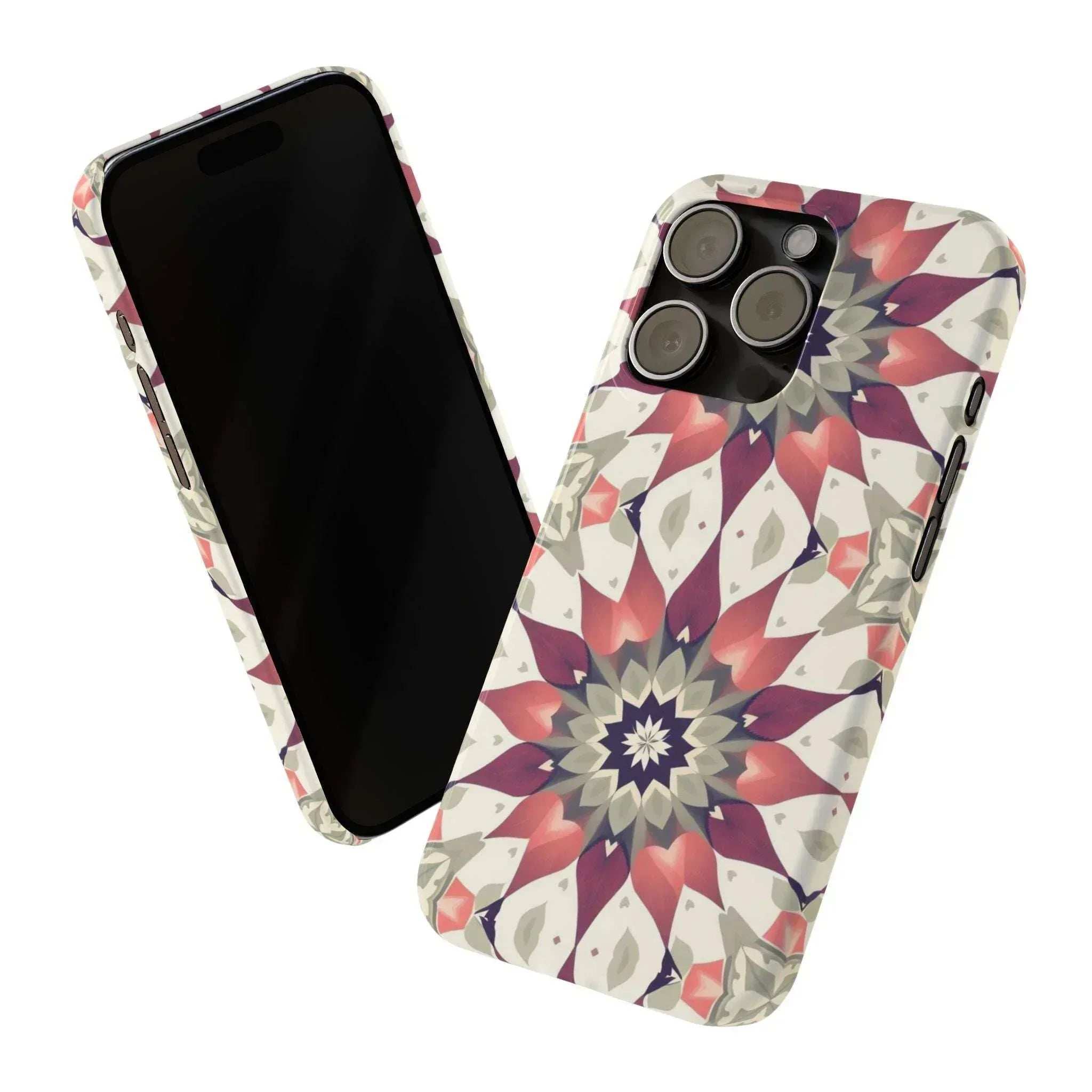 Burgundy Mandala Phone Case for iPhone 11-17 - KARARMDESIGN