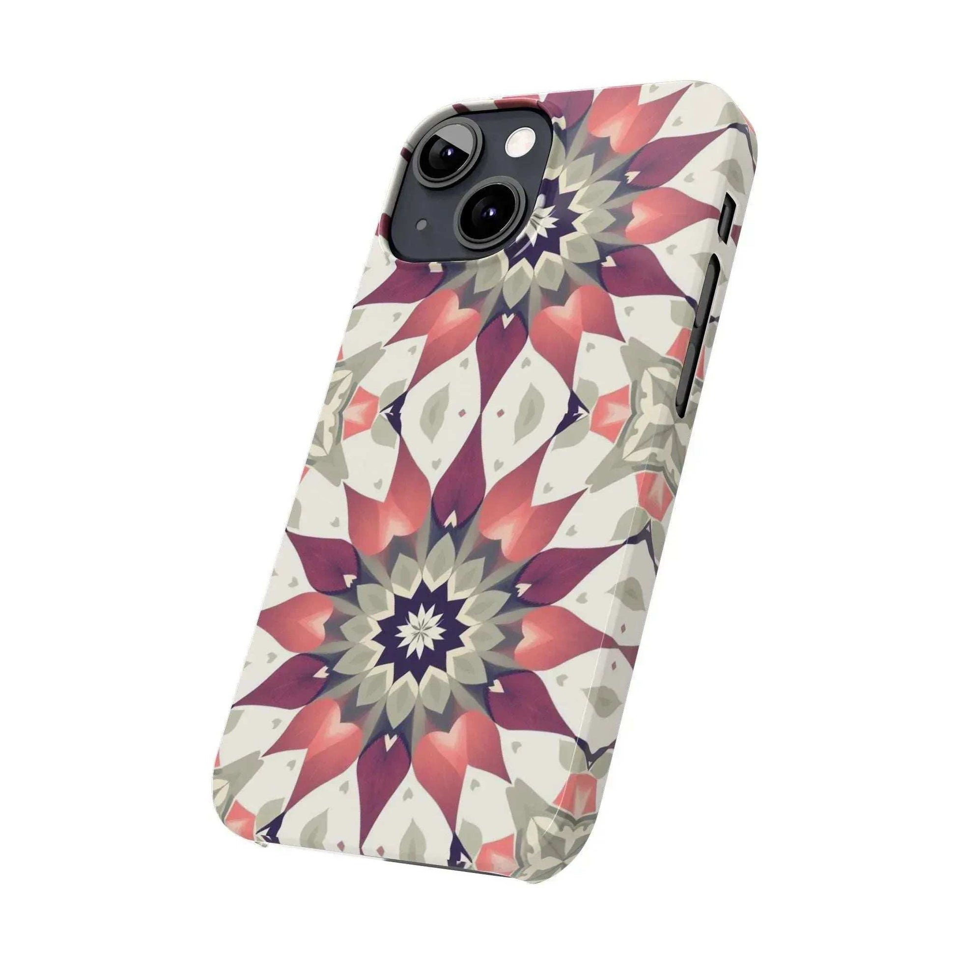 Burgundy Mandala Phone Case for iPhone 11-17 - KARARMDESIGN