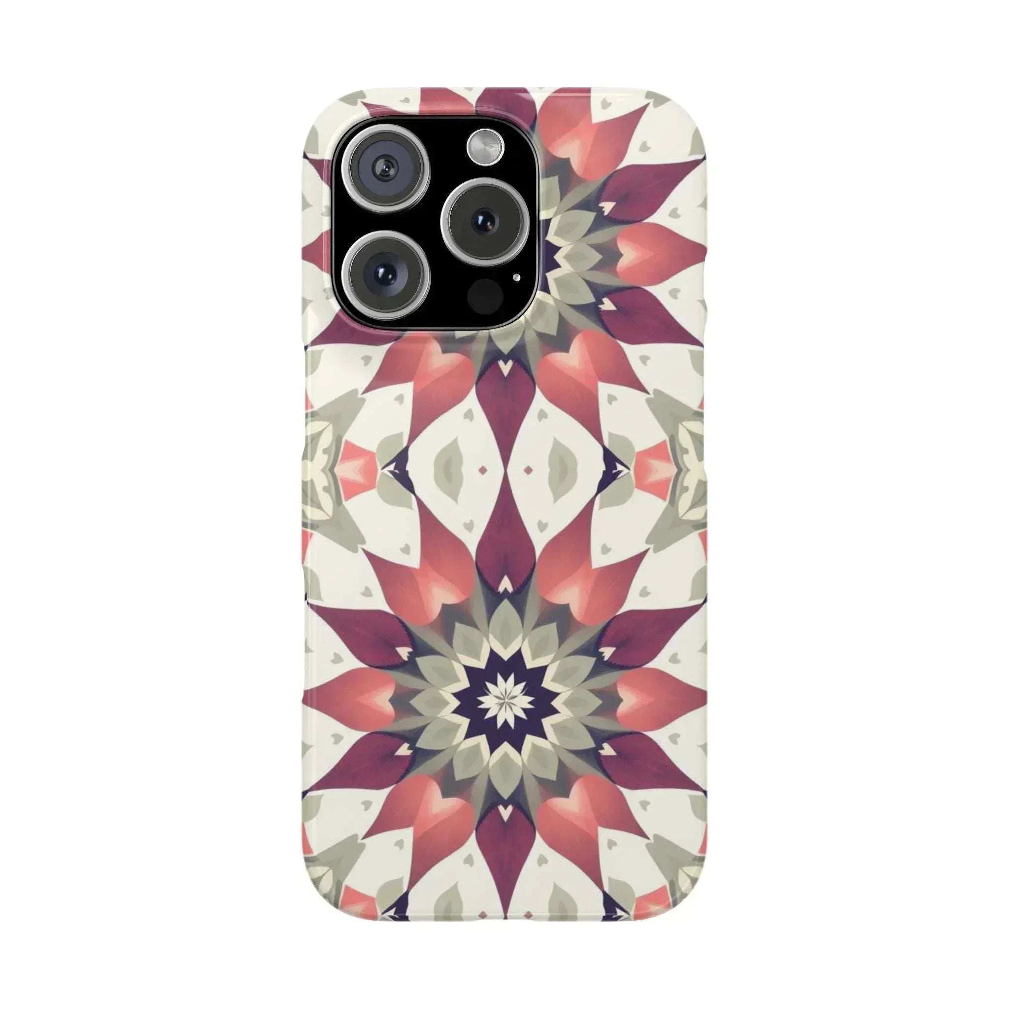 Burgundy Mandala Phone Case for iPhone 11-17 - KARARMDESIGN