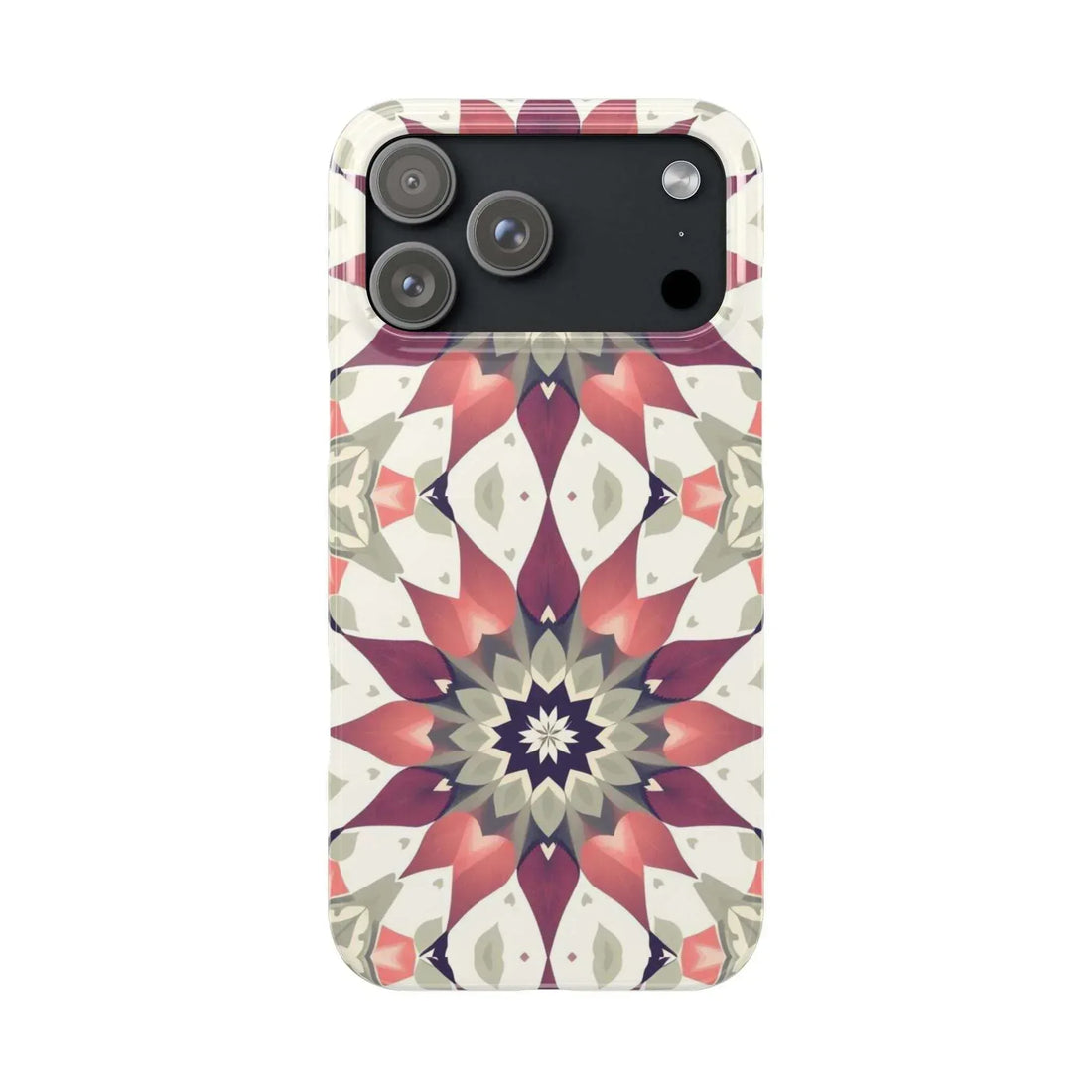 Burgundy Mandala Phone Case for iPhone 11-17 - KARARMDESIGN