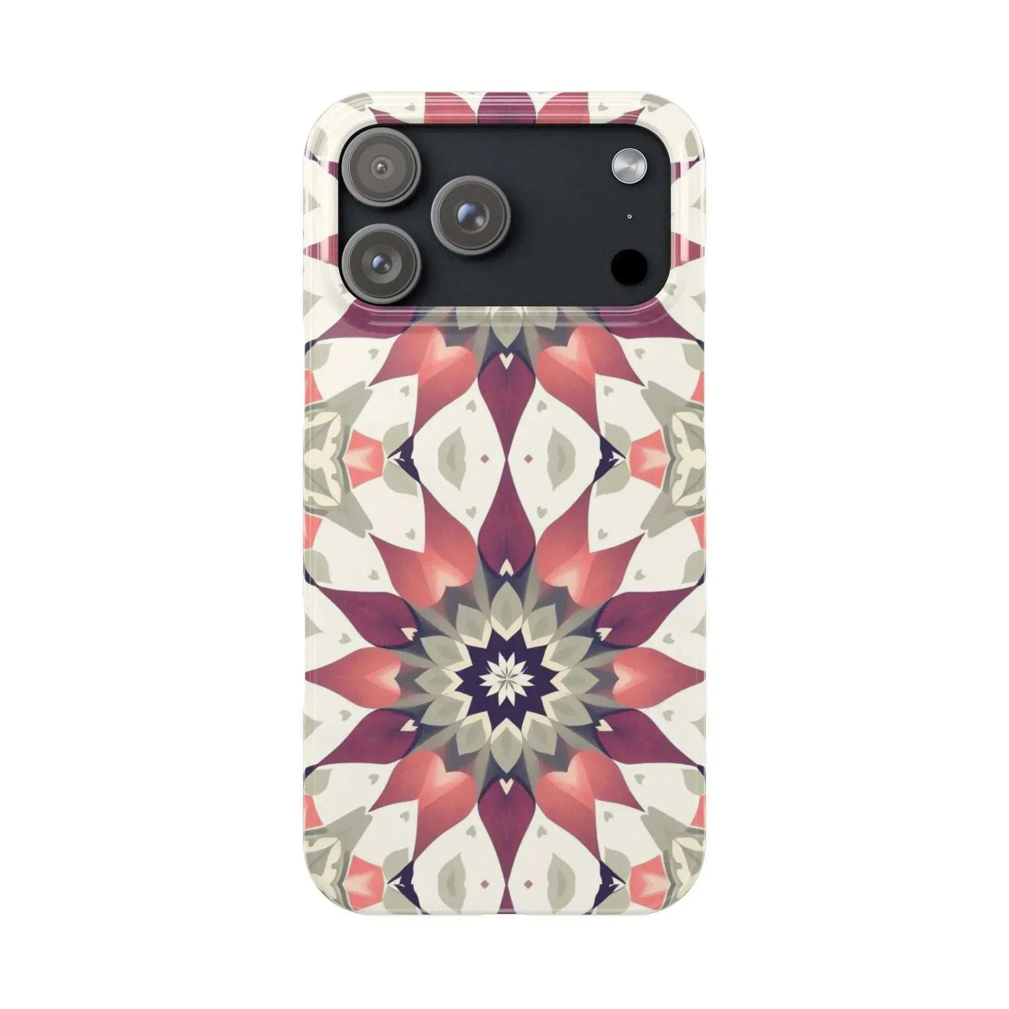 Burgundy Mandala Phone Case for iPhone 11-17 - KARARMDESIGN