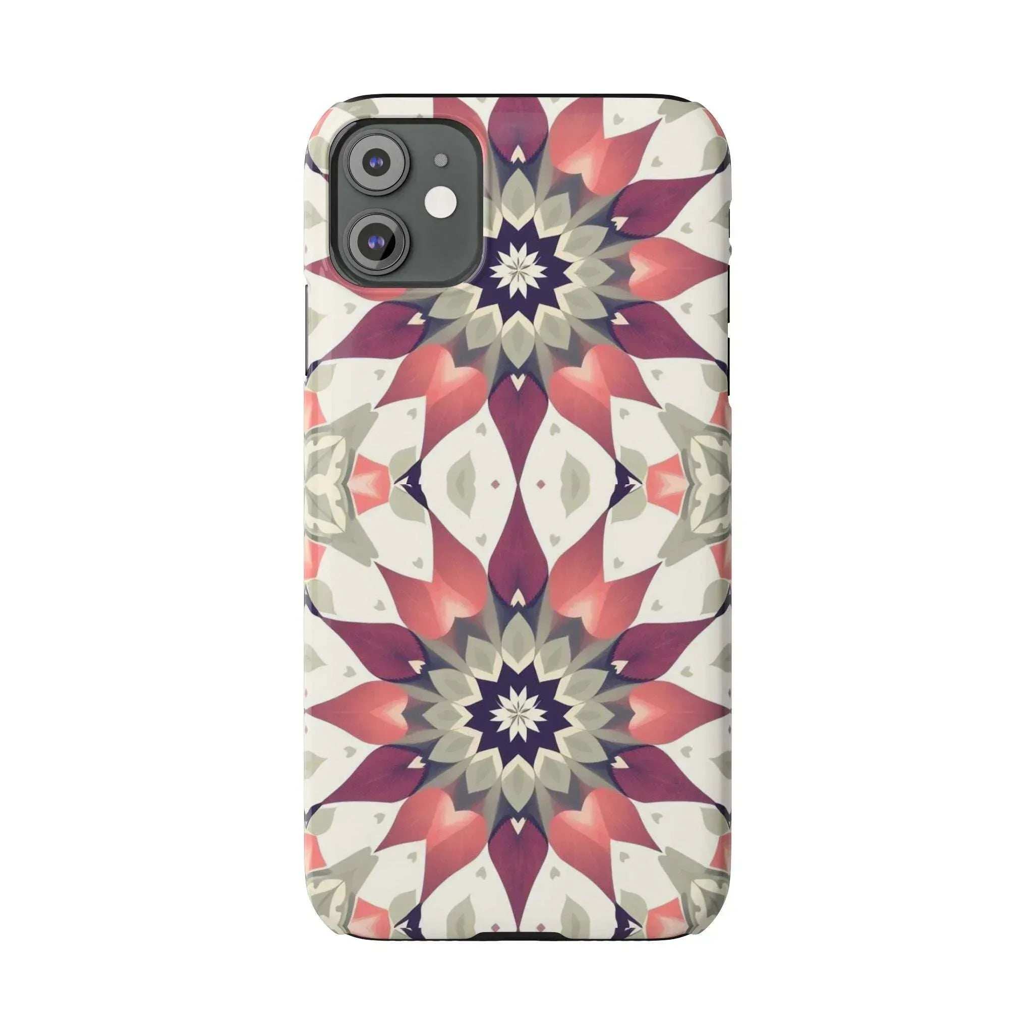 Burgundy Mandala Phone Case for iPhone 11-17 - KARARMDESIGN