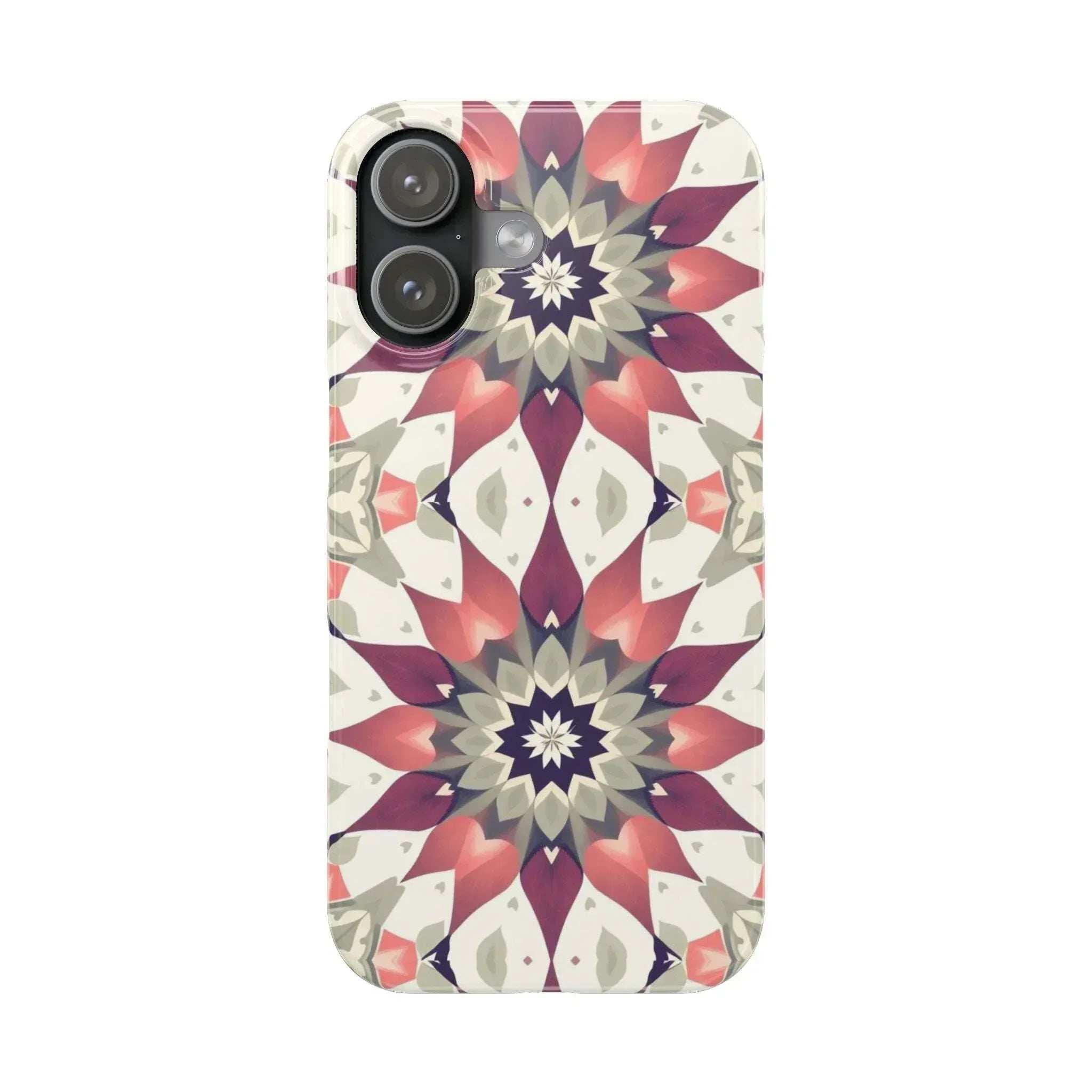 Burgundy Mandala Phone Case for iPhone 11-17 - KARARMDESIGN
