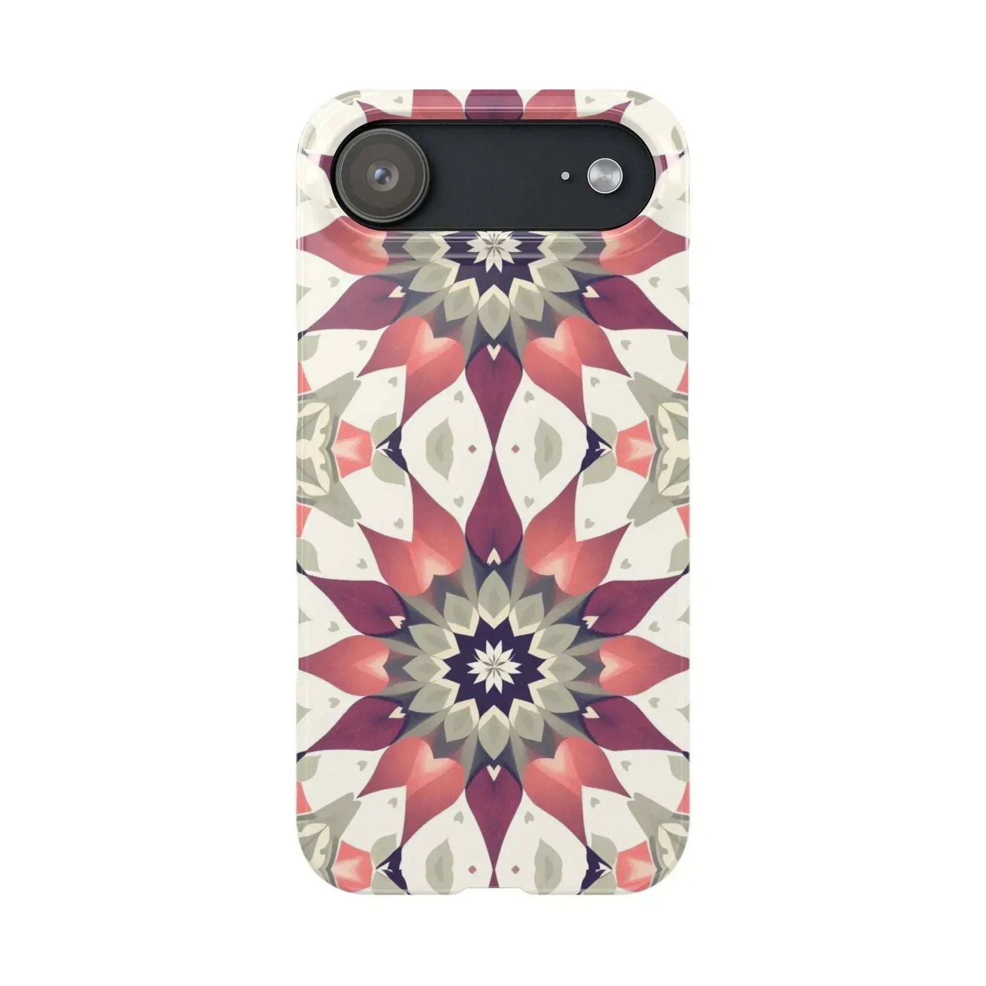Burgundy Mandala Phone Case for iPhone 11-17 - KARARMDESIGN