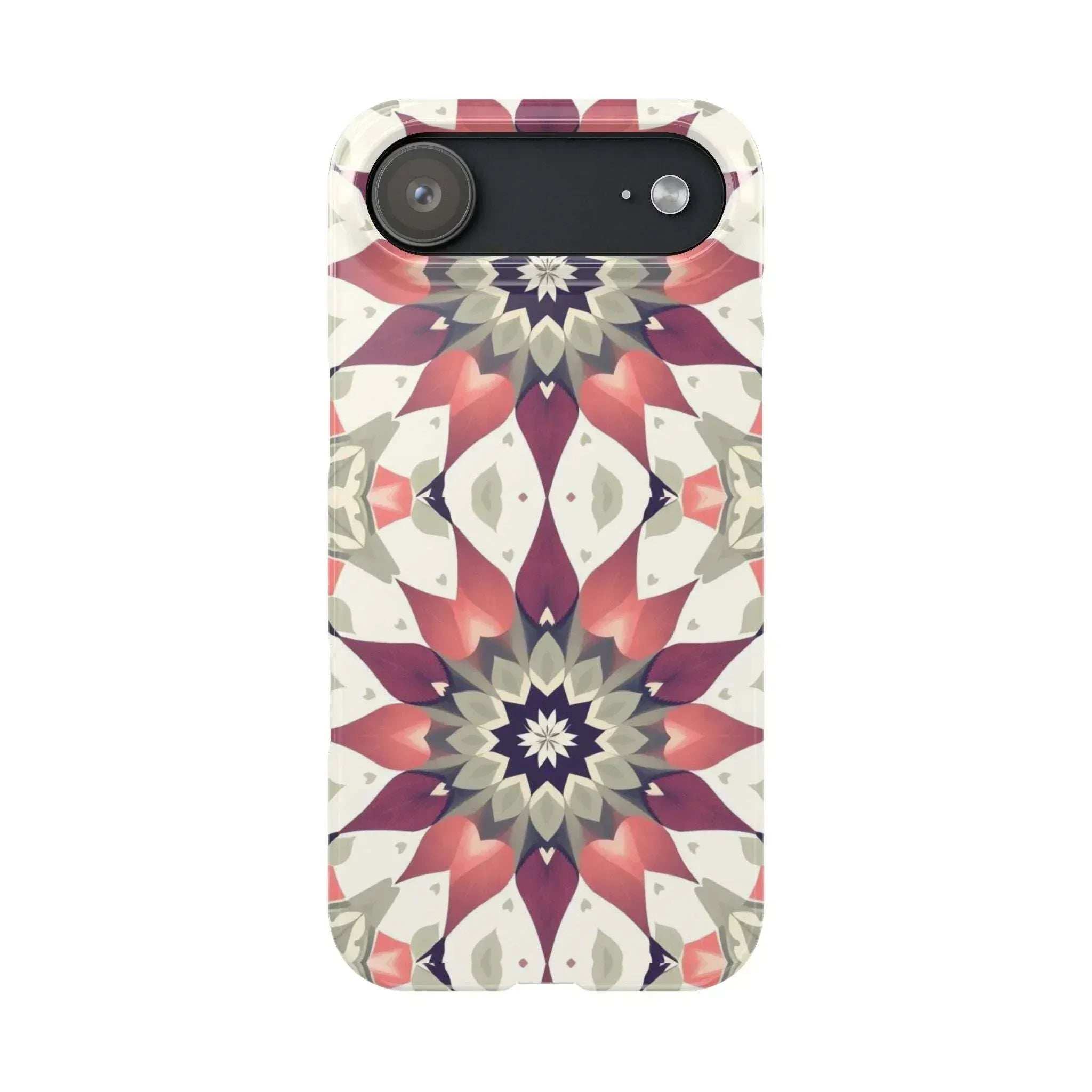 Burgundy Mandala Phone Case for iPhone 11-17 - KARARMDESIGN