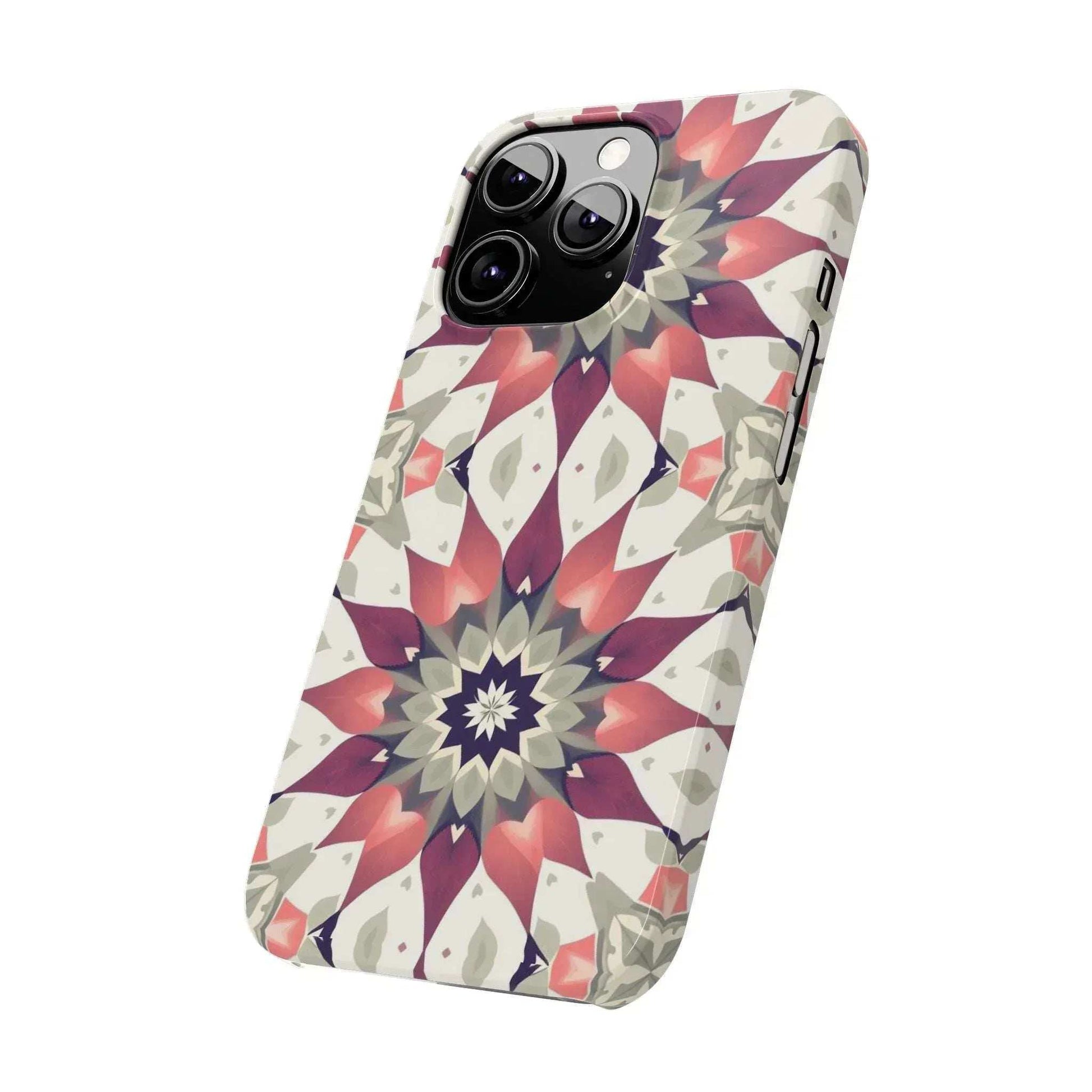 Burgundy Mandala Phone Case for iPhone 11-17 - KARARMDESIGN