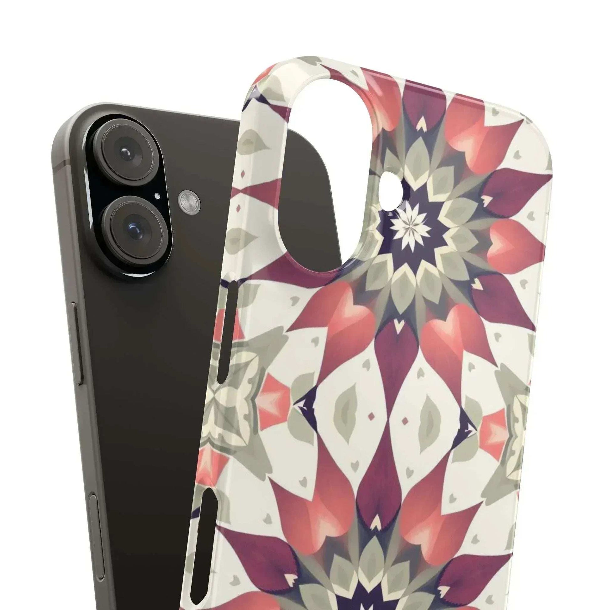 Burgundy Mandala Phone Case for iPhone 11-17 - KARARMDESIGN