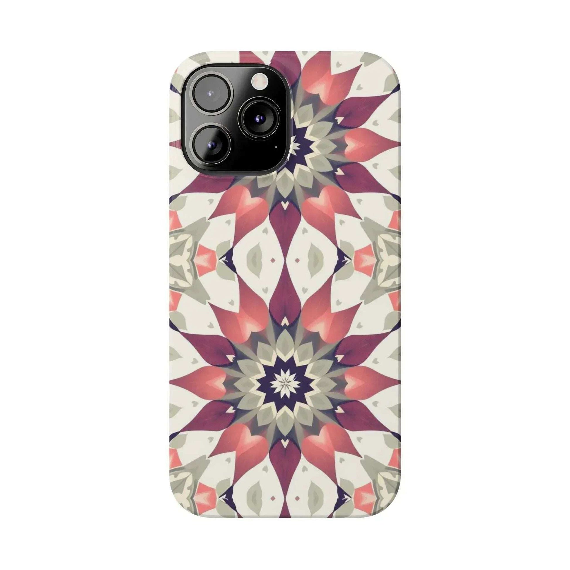 Burgundy Mandala Phone Case for iPhone 11-17 - KARARMDESIGN