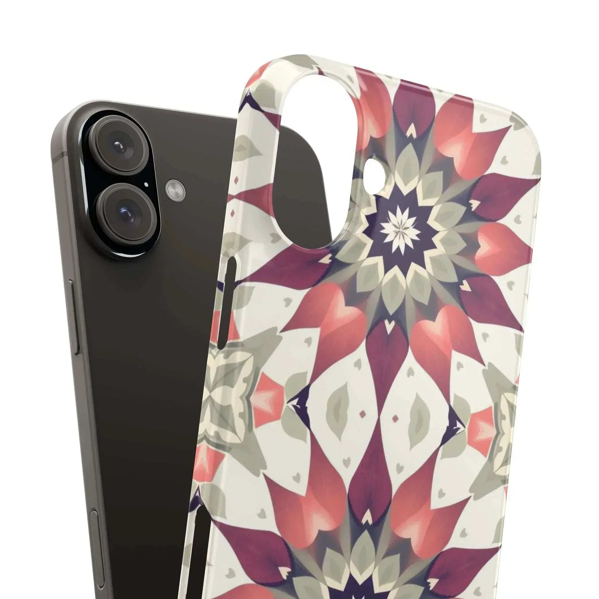 Burgundy Mandala Phone Case for iPhone 11-17 - KARARMDESIGN