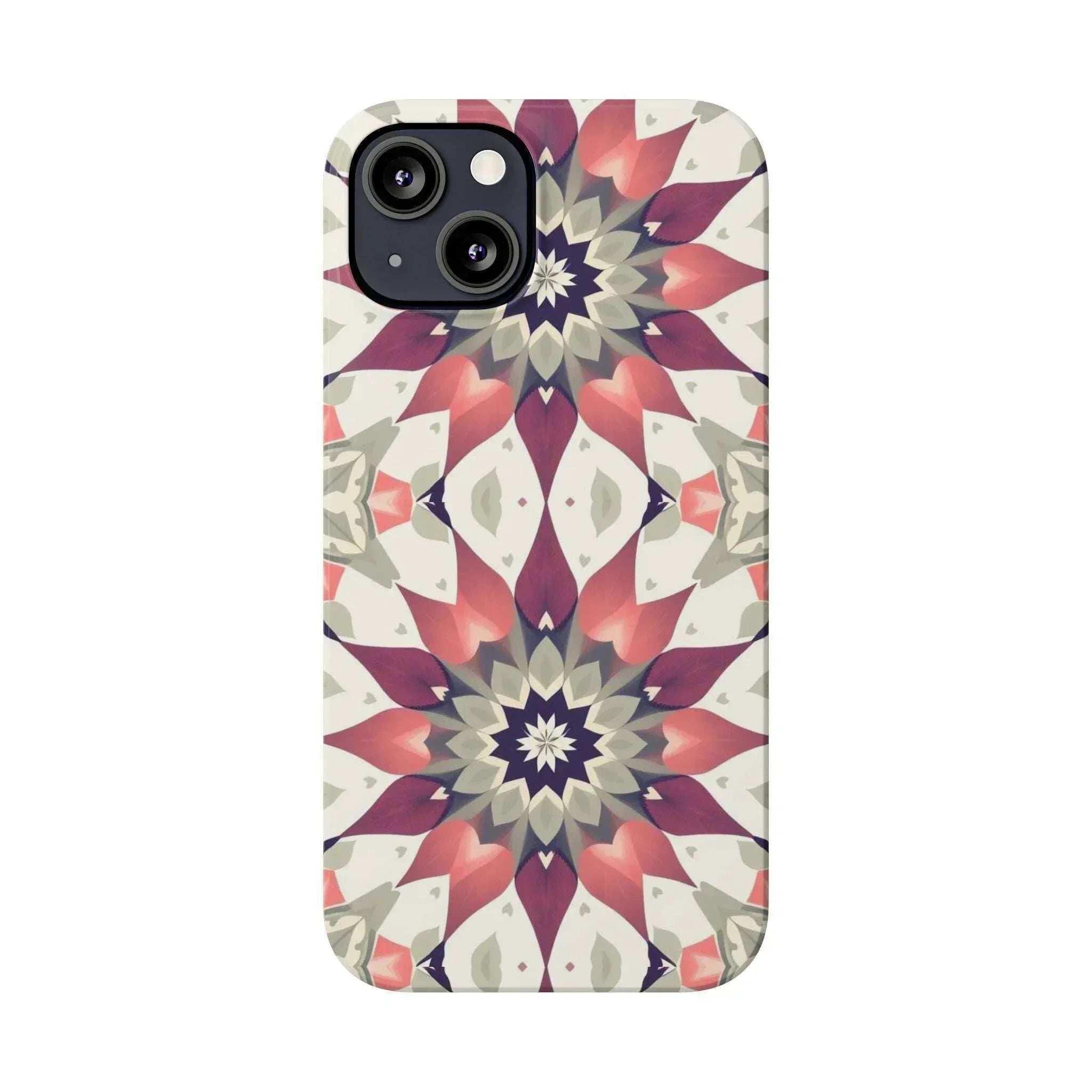 Burgundy Mandala Phone Case for iPhone 11-17 - KARARMDESIGN