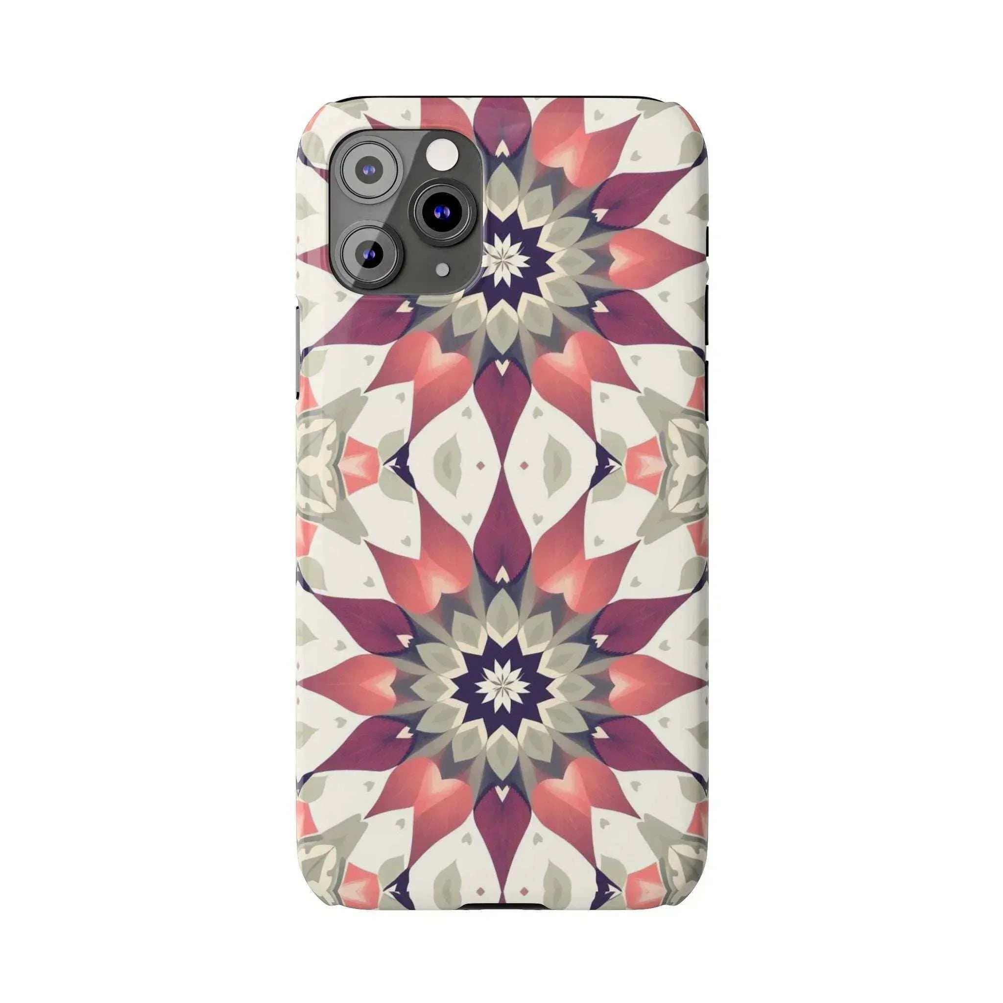 Burgundy Mandala Phone Case for iPhone 11-17 - KARARMDESIGN