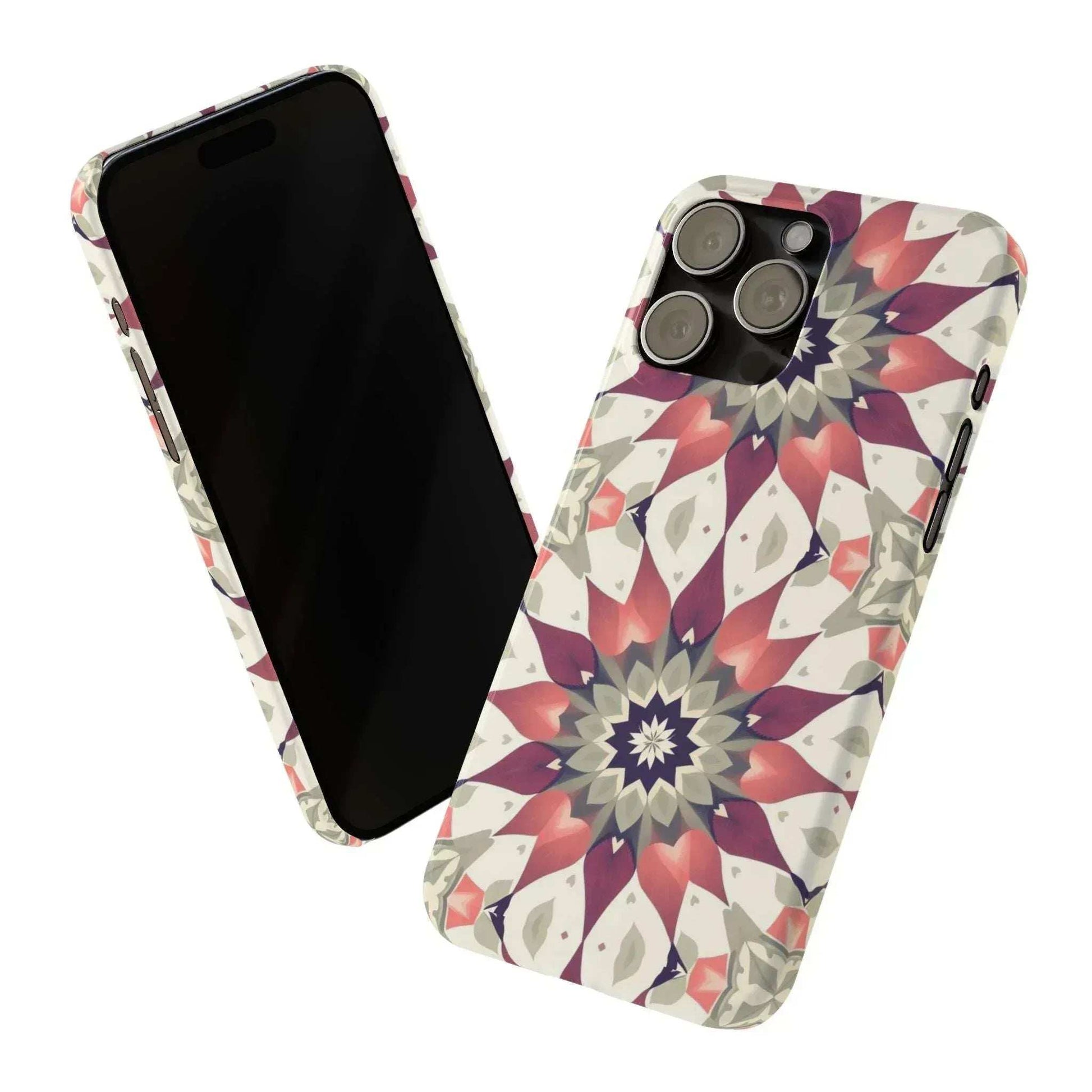 Burgundy Mandala Phone Case for iPhone 11-17 - KARARMDESIGN