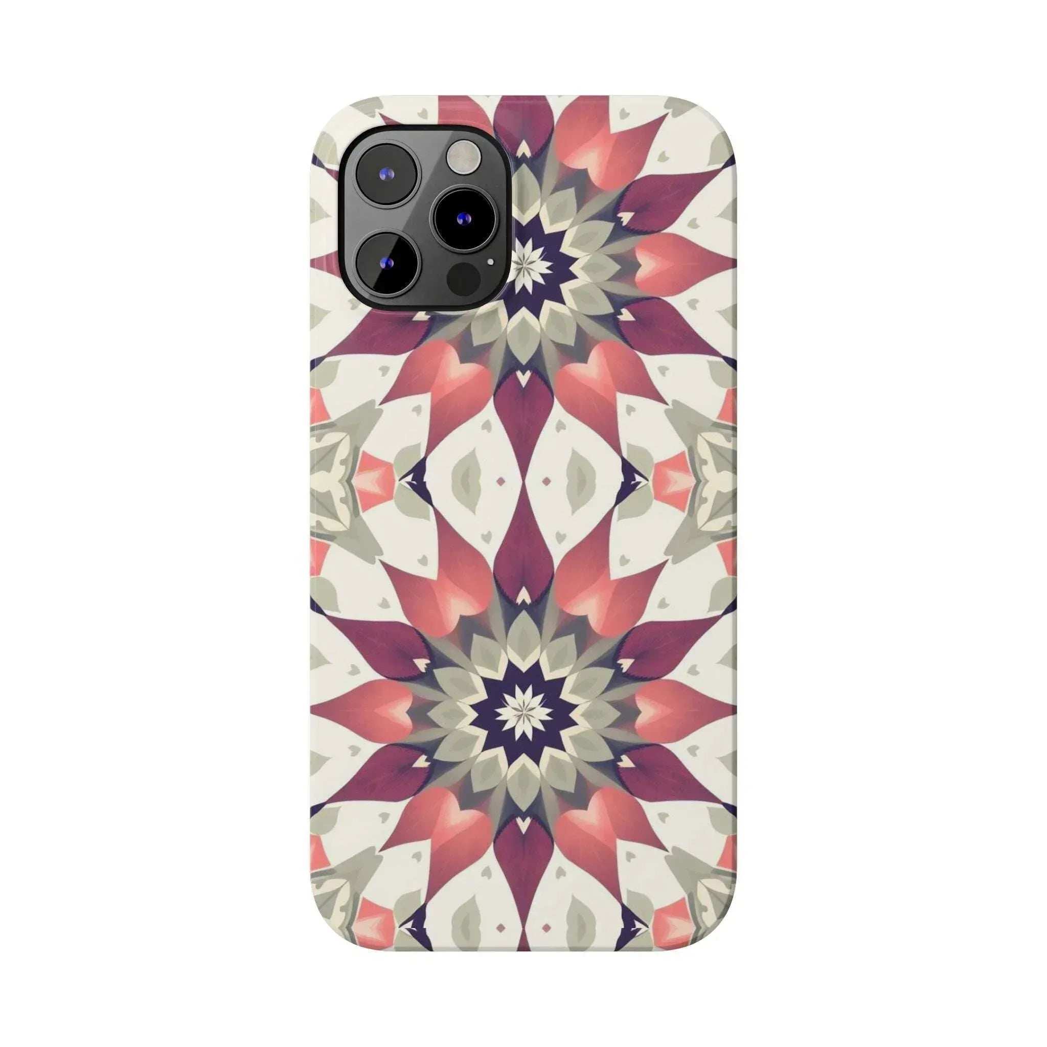 Burgundy Mandala Phone Case for iPhone 11-17 - KARARMDESIGN