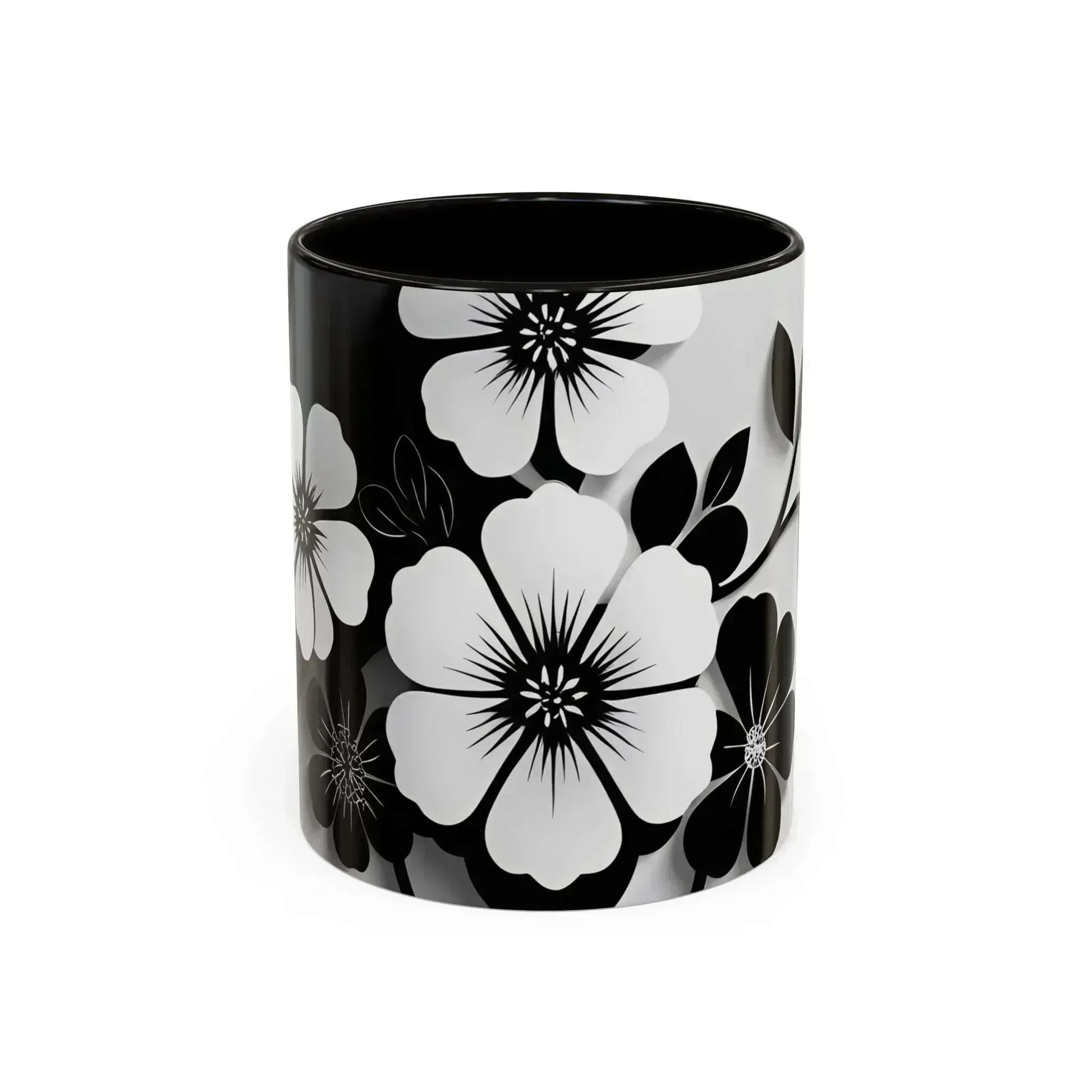 Floral Monochrome Mug (11oz, 15oz) - KARARMDESIGN
