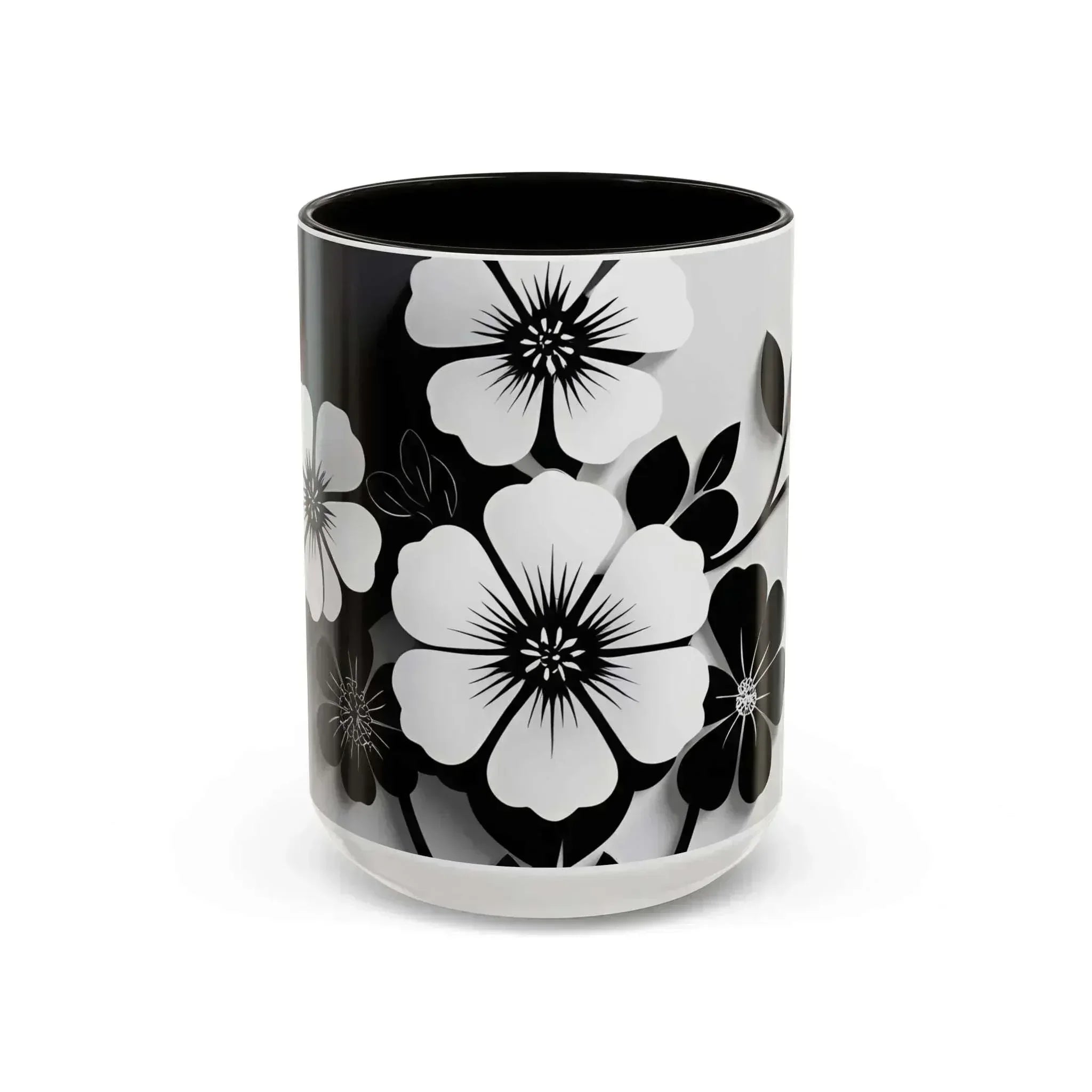 Floral Monochrome Mug (11oz, 15oz) - KARARMDESIGN