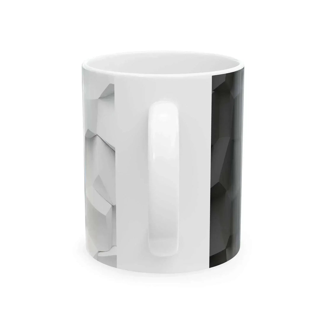 Modern Edge Mug - Black & White Geometric Mug - 11oz - KARARMDESIGN