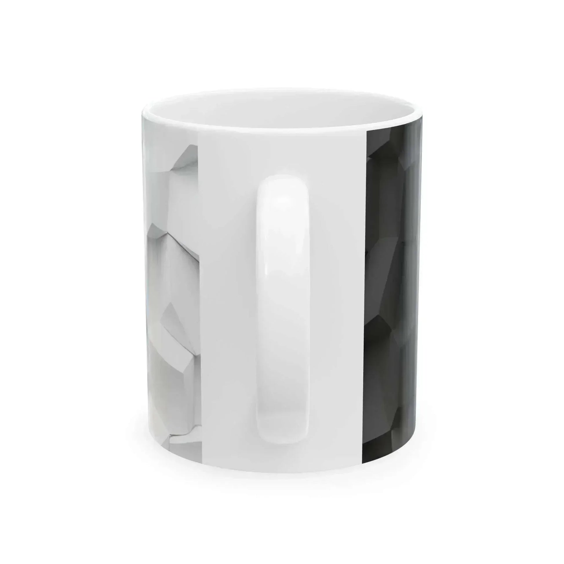 Modern Edge Mug - Black & White Geometric Mug - 11oz - KARARMDESIGN