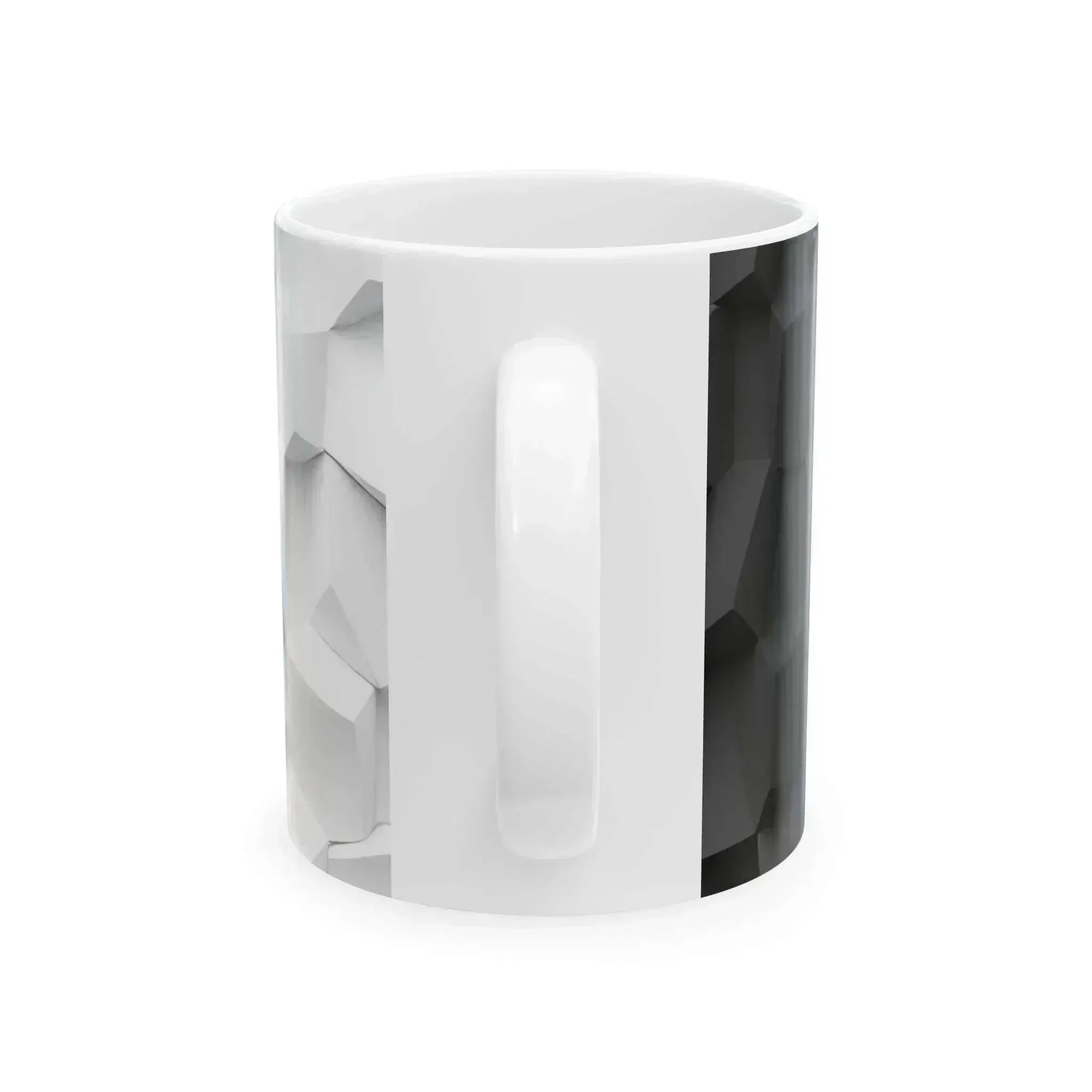 Modern Edge Mug - Black & White Geometric Mug - 11oz - KARARMDESIGN
