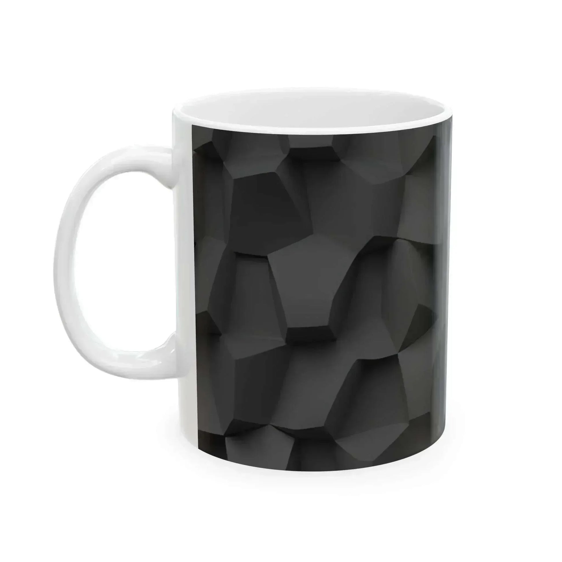 Modern Edge Mug - Black & White Geometric Mug - 11oz - KARARMDESIGN
