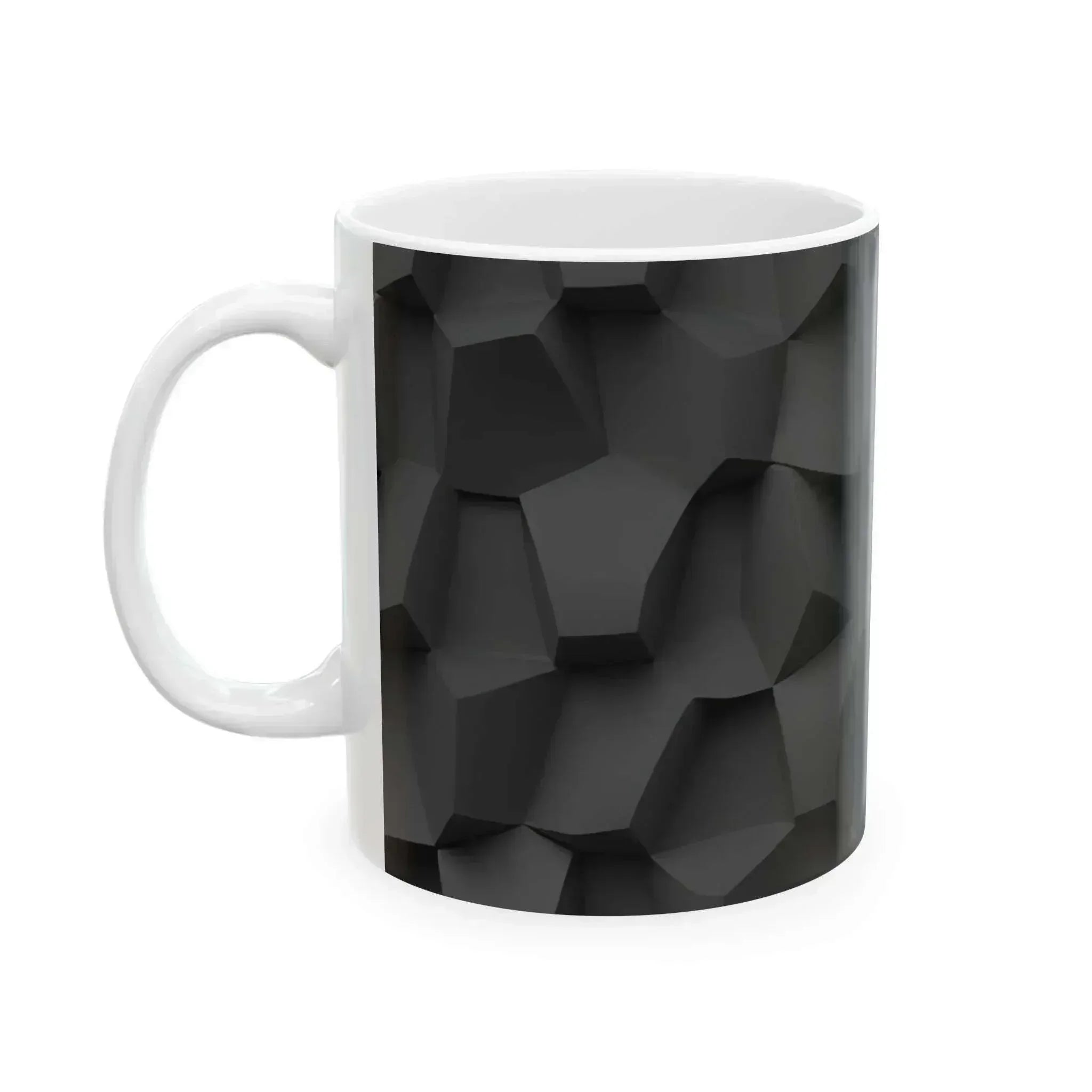 Modern Edge Mug - Black & White Geometric Mug - 11oz - KARARMDESIGN