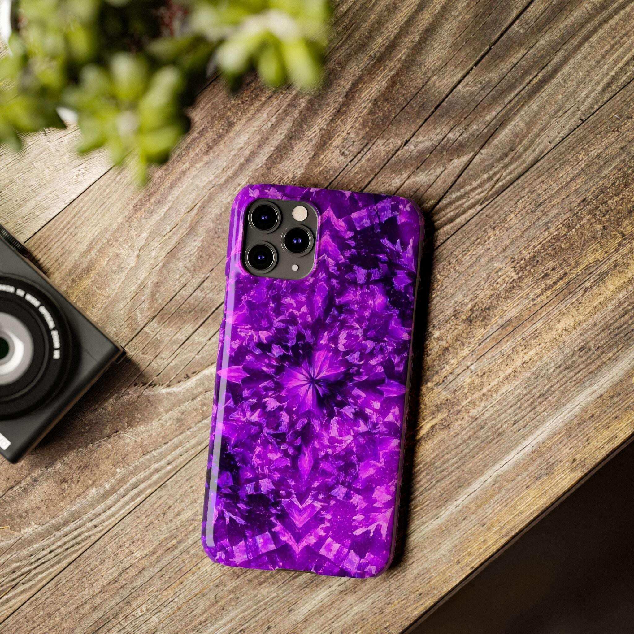 Vivid Purple Kaleidoscope Phone Case iPhone 11-17 - KARARMDESIGN